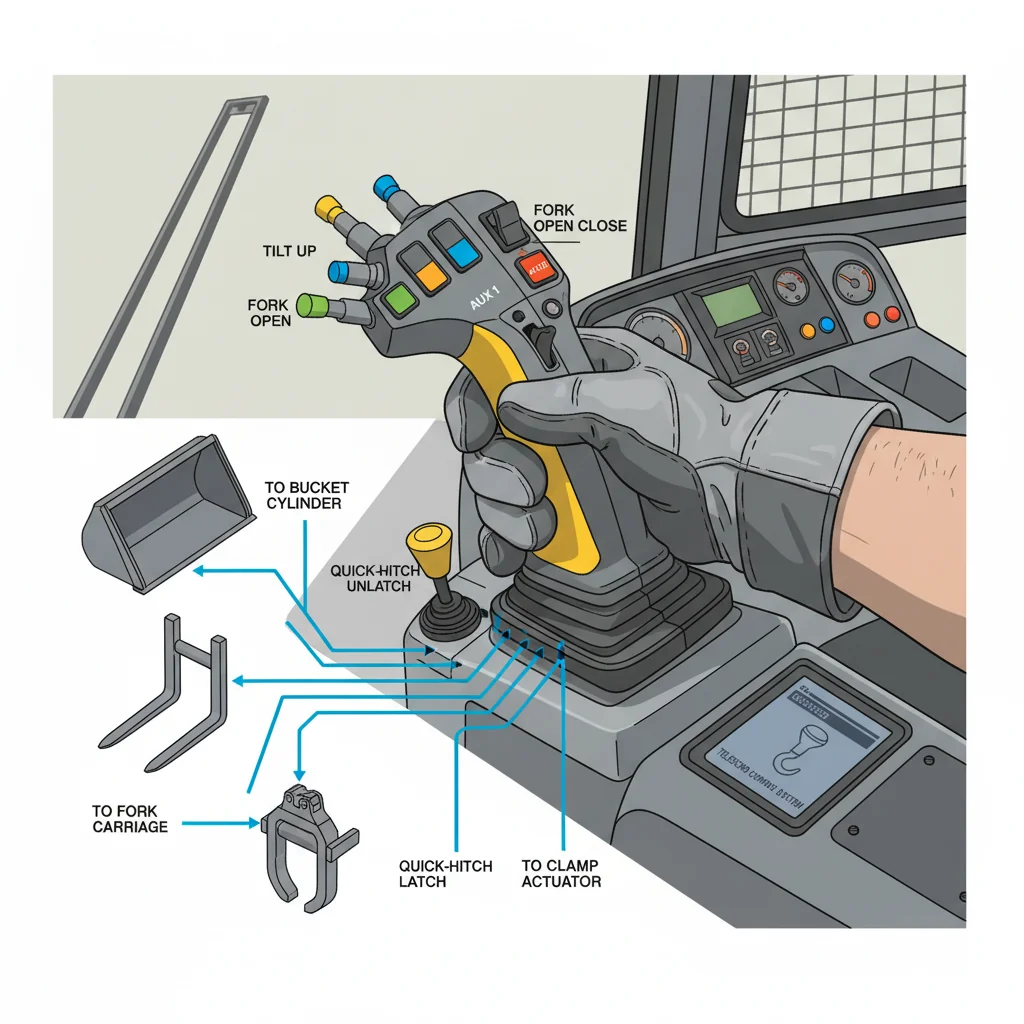 How Are Telehandler Attachments and Hydraulics Controlled?