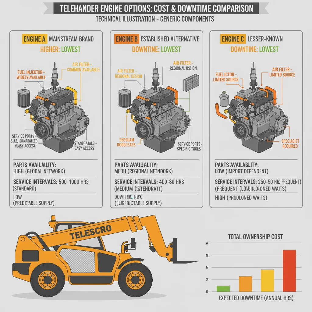How Do Engine Brands Impact Telehandler Costs?