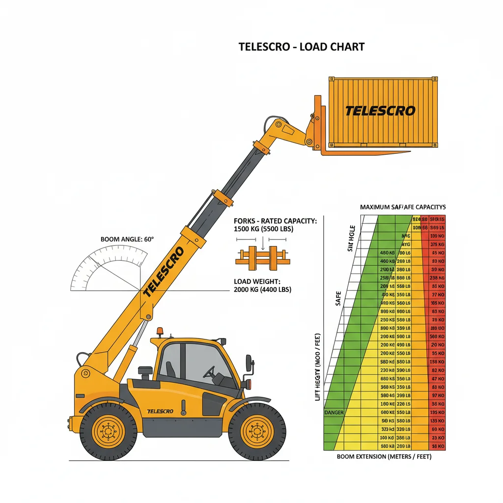 부하 차트가 포크 선택에 미치는 영향은 무엇인가? – 텔레핸들러 유압 다이어그램 하중 차트가 포크 선택에 어떤 영향을 미치나요?