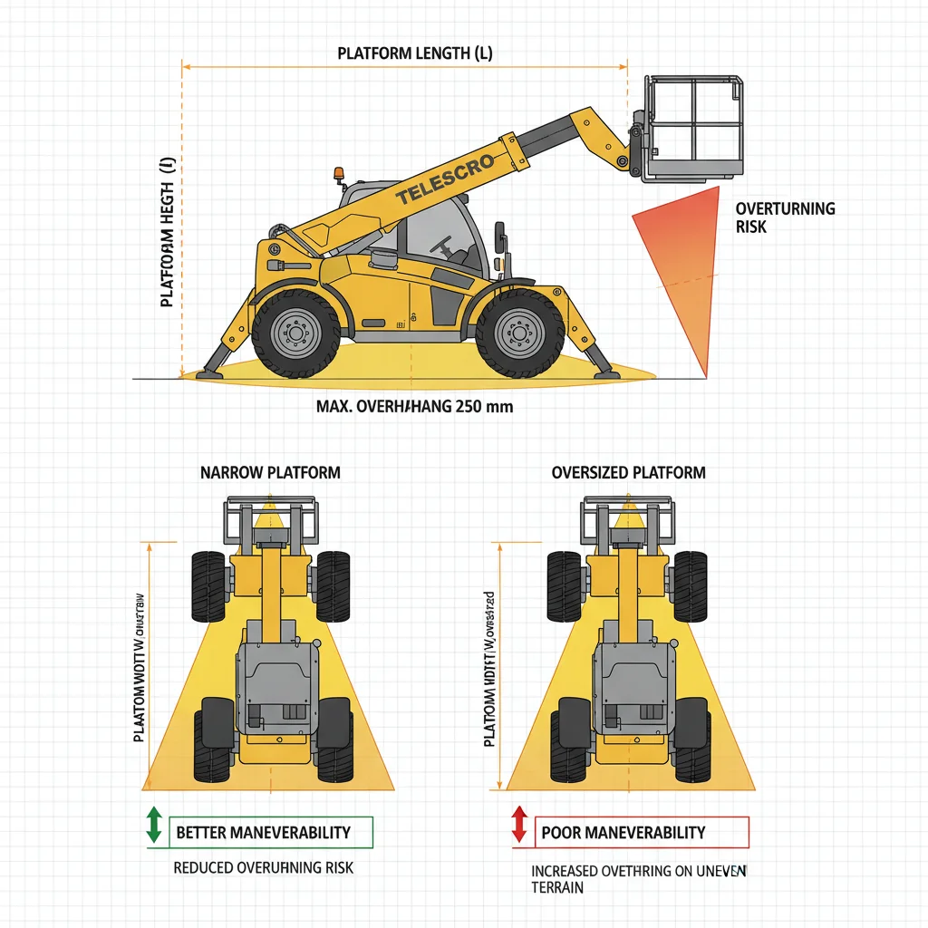 Como as dimensões da cesta afetam a estabilidade?
