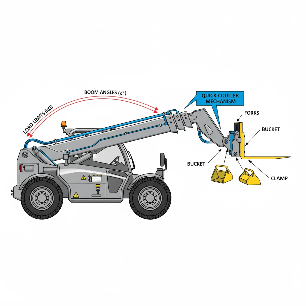 In che modo gli accessori per sollevatori telescopici aumentano la versatilità? – Schema idraulico dei sollevatori telescopici In che modo gli accessori per sollevatori telescopici aumentano la versatilità?