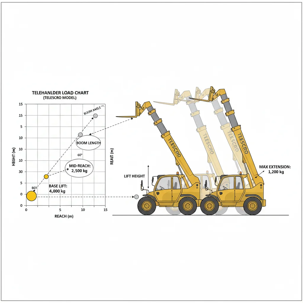 Wie geben Teleskoplader-Lastdiagramme die Tragfähigkeit an?