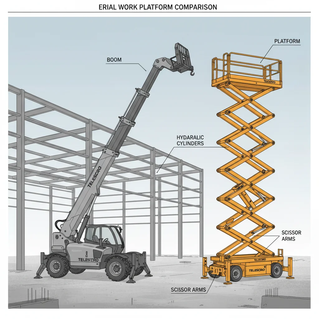How Do Telehandlers Differ from Scissor Lifts?