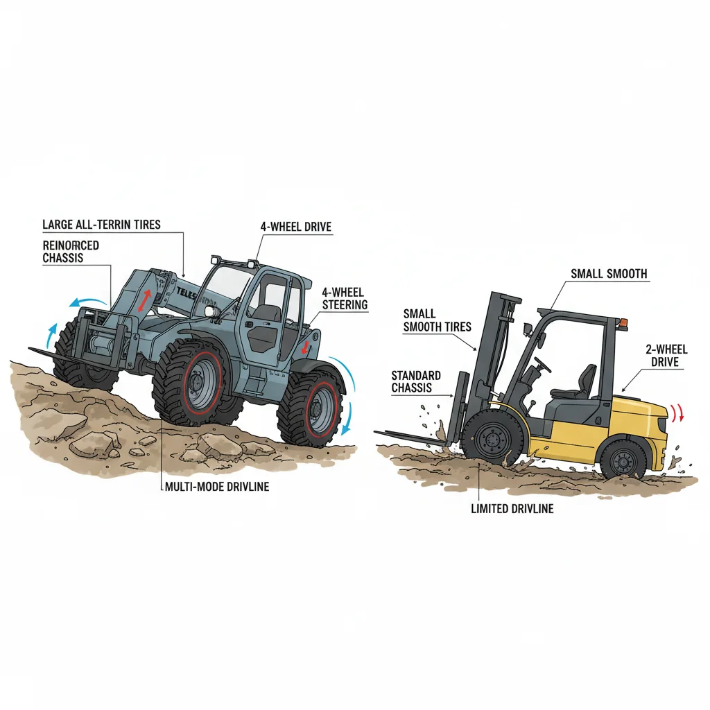 How Do Telehandlers Handle Rough Terrain?