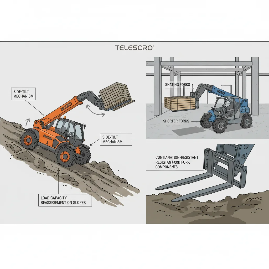 지형과 조건이 포크 선택에 미치는 영향은 무엇인가? – 텔레핸들러 유압 다이어그램 지형과 조건이 포크 선택에 어떤 영향을 미치나요?