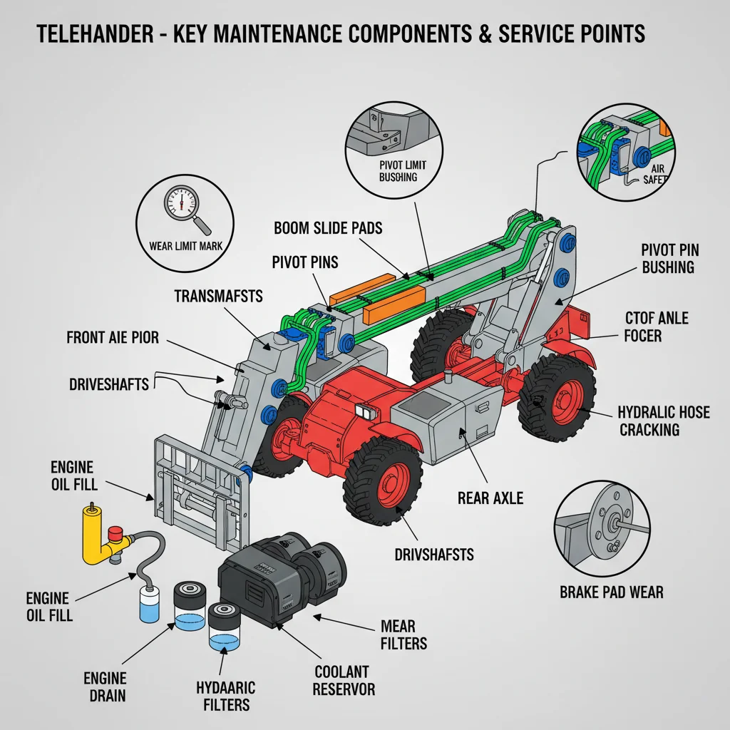 Quali parti del sollevatore telescopico richiedono una manutenzione regolare? – Schema idraulico del sollevatore telescopico Quali parti del sollevatore telescopico necessitano di manutenzione regolare?