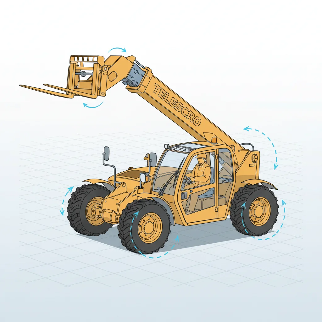 Un chariot télescopique peut-il se déplacer avec la flèche relevée ? – Schéma hydraulique d'un chariot télescopique Un chariot télescopique peut-il se déplacer avec la flèche relevée ?