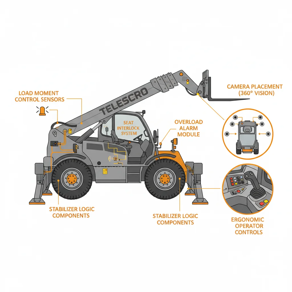Comment les normes de sécurité ont-elles influencé la conception des chariots télescopiques ? – Schéma hydraulique d'un chariot télescopique Comment les réglementations en matière de sécurité ont-elles influencé la conception des chariots télescopiques ?