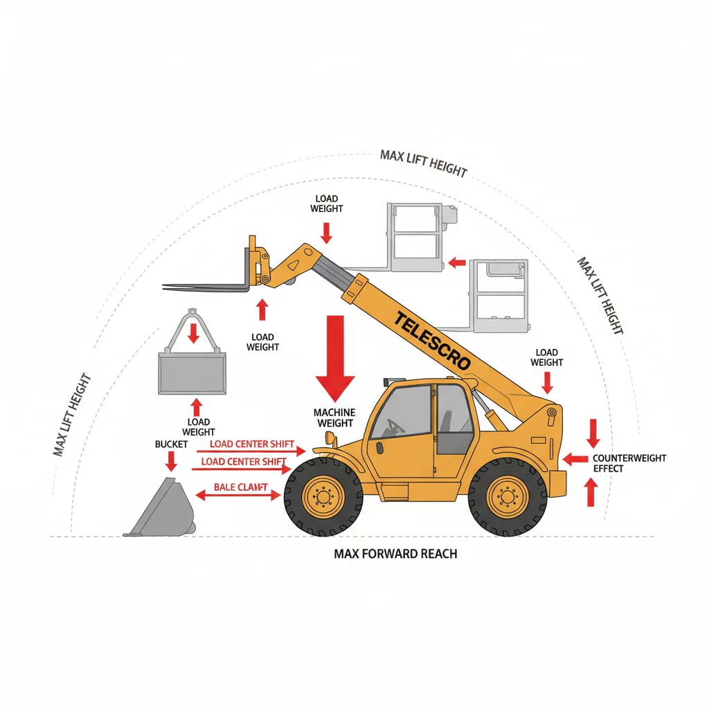 Comment les accessoires affectent-ils la hauteur de levage ? – Schéma hydraulique du chariot télescopique Comment les accessoires affectent-ils la hauteur de levage ?