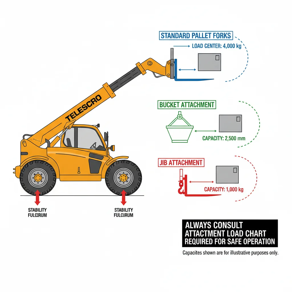 Comment les accessoires affectent-ils la capacité nominale ? – Schéma hydraulique du chariot télescopique Comment les accessoires affectent-ils la capacité nominale ?