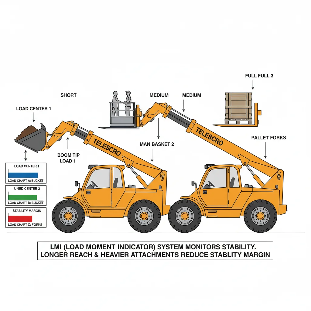 Comment les accessoires affectent-ils la marge de stabilité ? – Schéma hydraulique du chariot télescopique Comment les accessoires affectent-ils la marge de stabilité ?
