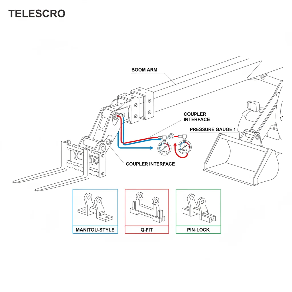 Comment les coupleurs et les systèmes hydrauliques affectent-ils la compatibilité ? – Schéma hydraulique d'un télescopique Comment les coupleurs et les systèmes hydrauliques affectent-ils la compatibilité ?