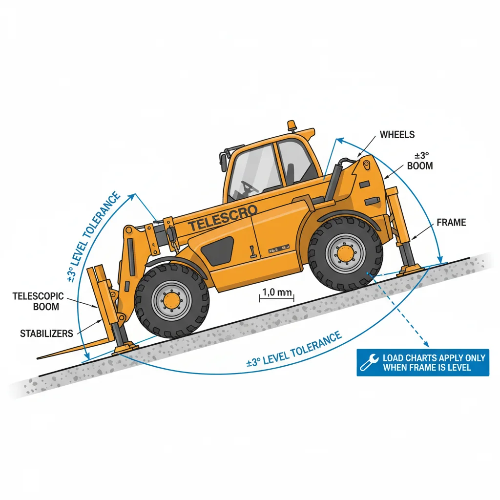 Comment le nivellement du châssis et les stabilisateurs affectent-ils la charge ? – Schéma hydraulique du chariot télescopique Comment le nivellement du châssis et les stabilisateurs affectent-ils la charge ?