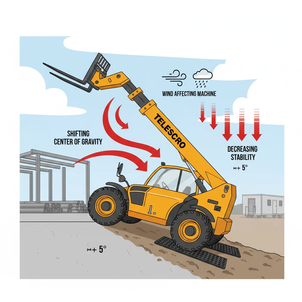 Comment le sol et les conditions météorologiques influencent-ils le tableau de charge ? – Schéma hydraulique du chariot télescopique Comment le sol et les conditions météorologiques influencent-ils le tableau de charge ?