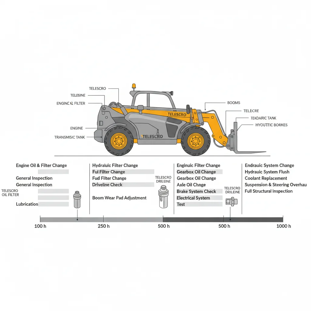 Comment les intervalles d'entretien basés sur le nombre d'heures empêchent-ils les pannes ? – Schéma hydraulique du chariot télescopique Comment les intervalles d'entretien basés sur le nombre d'heures empêchent-ils les pannes ?