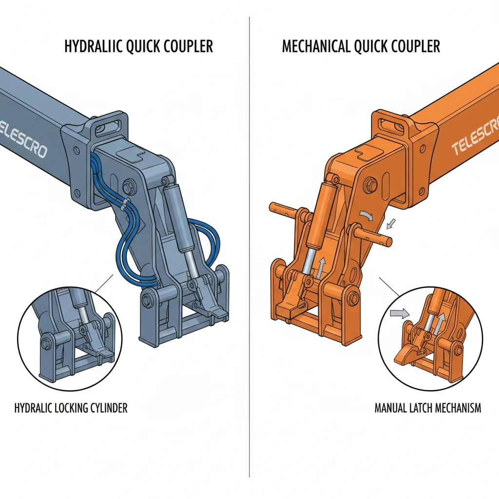 How Do Hydraulic vs Mechanical Couplers Secure Attachments? – Telehandler Hydraulics Diagram How Do Hydraulic vs Mechanical Couplers Secure Attachments?