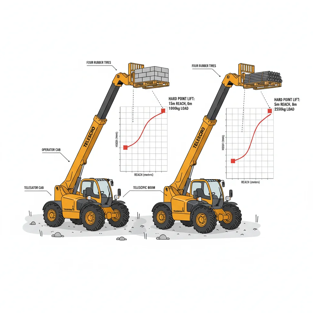 Comment les tableaux de charge guident-ils le choix d'un télescopique ? – Schéma hydraulique d'un télescopique Comment les tableaux de charge guident-ils le choix d'un télescopique ?