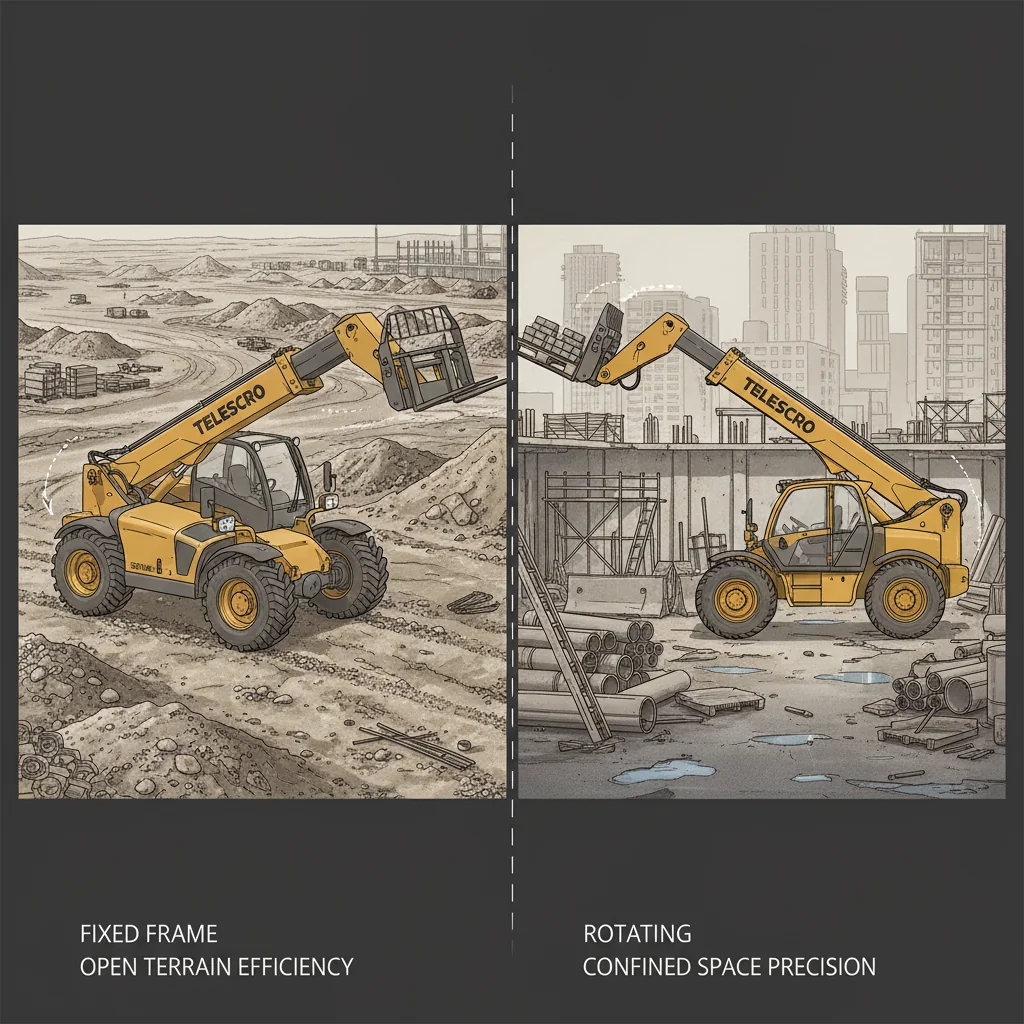 Comment les conditions du site influencent-elles le choix d'un télescopique ? – Schéma hydraulique d'un télescopique Comment les conditions du site influencent-elles le choix d'un télescopique ?
