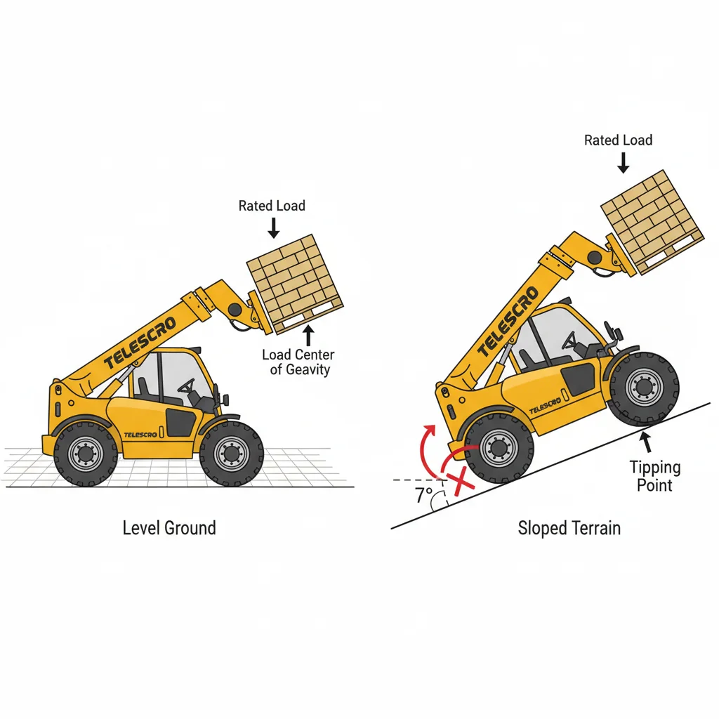 Comment les pentes affectent-elles la stabilité des chariots télescopiques ? – Schéma hydraulique d'un chariot télescopique Comment les pentes affectent-elles la stabilité des chariots télescopiques ?