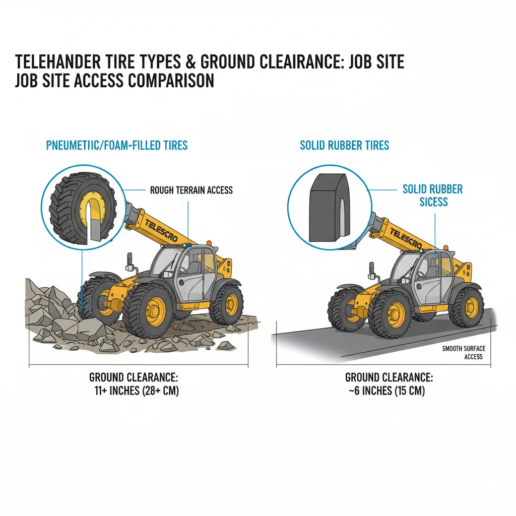 In che modo gli pneumatici e l'altezza da terra influiscono sull'accessibilità? – Schema idraulico del sollevatore telescopico In che modo gli pneumatici e l'altezza da terra influiscono sull'accessibilità?