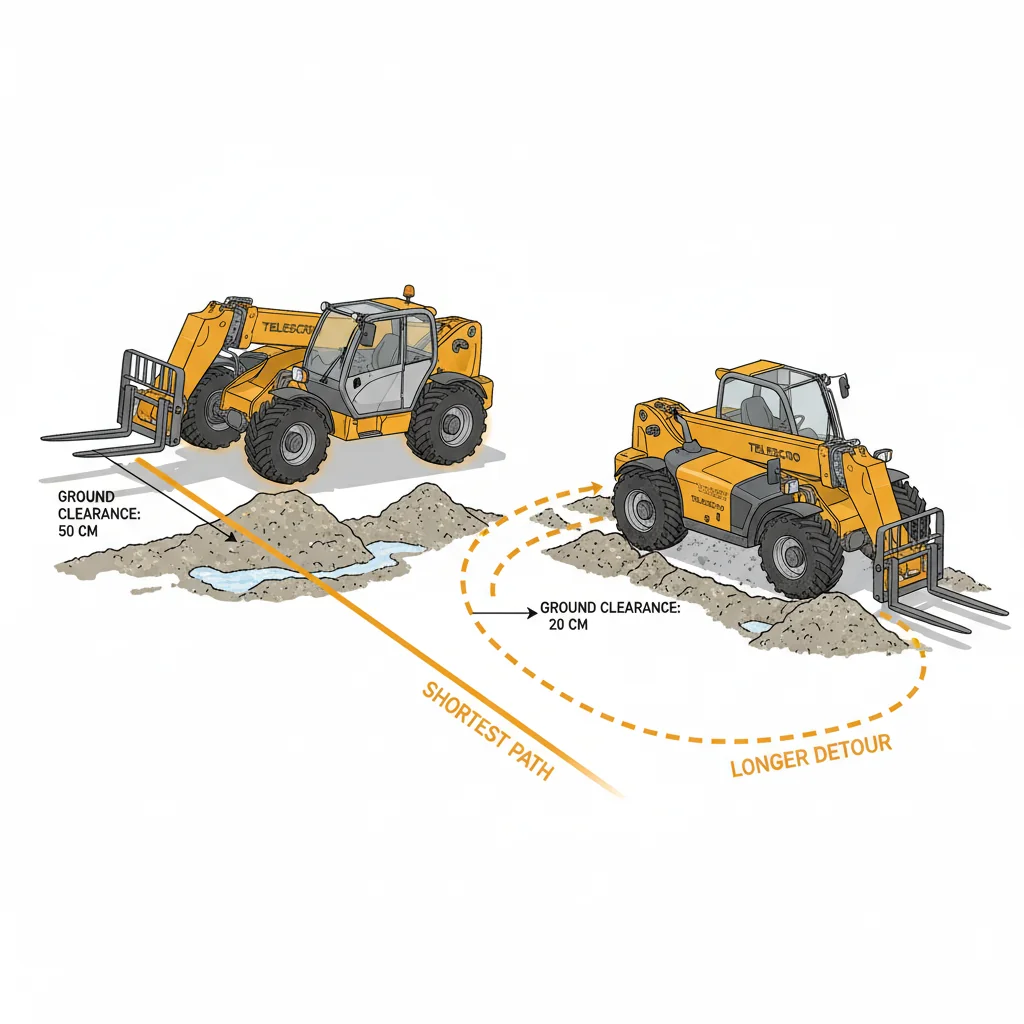 Comment la garde au sol affecte-t-elle la productivité du chantier ? – Schéma hydraulique du chariot télescopique Comment la garde au sol influe-t-elle sur la productivité du chantier ?