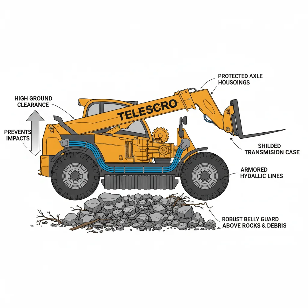 Comment la garde au sol protège-t-elle les composants ? – Schéma hydraulique d'un télescopique Comment la garde au sol protège-t-elle les composants ?