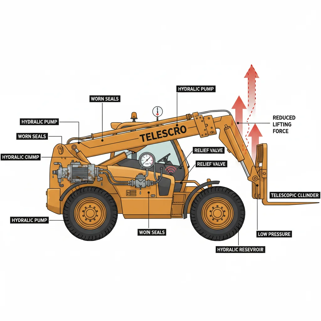How Does Hydraulic Wear Reduce Lifting Power? – Telehandler Hydraulics Diagram How Does Hydraulic Wear Reduce Lifting Power?