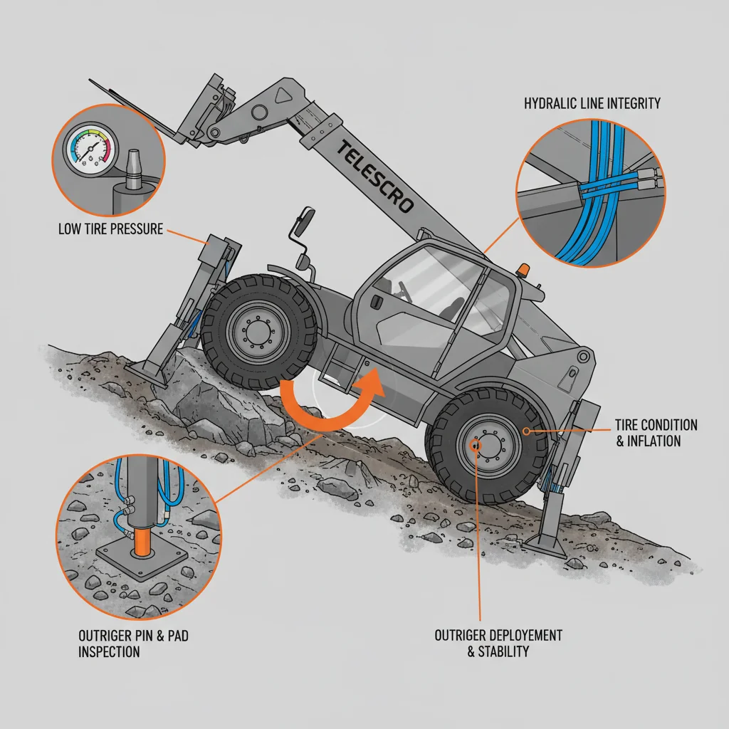Как техническое обслуживание влияет на стабильность телескопического погрузчика? – Схема гидравлической системы телескопического погрузчика Как техническое обслуживание влияет на стабильность телескопического погрузчика?