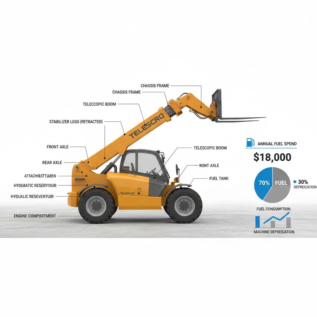 Combien dépensent les chariots télescopiques en carburant ? – Schéma hydraulique d'un chariot télescopique Combien dépensent les chariots télescopiques en carburant ?