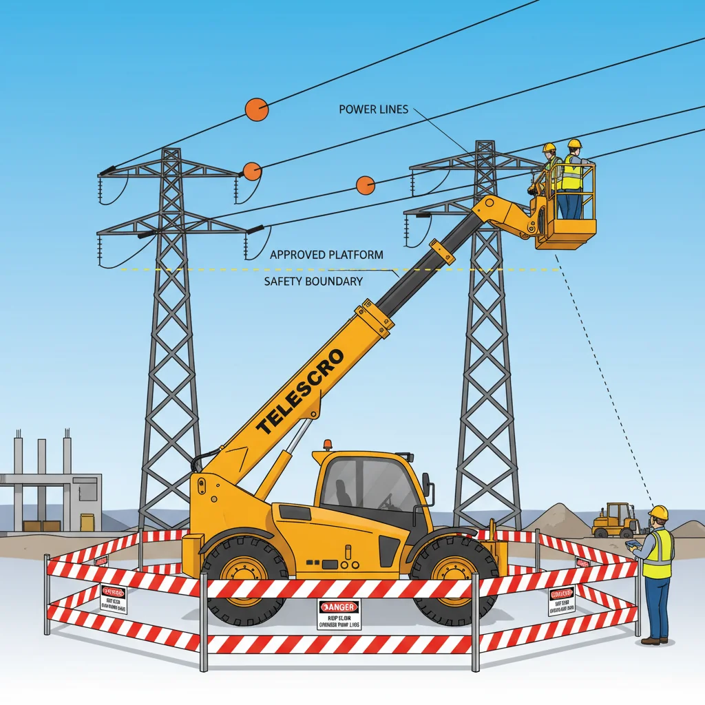 Comment les chariots télescopiques doivent-ils gérer les lignes électriques ? – Schéma hydraulique d'un chariot télescopique Comment les chariots télescopiques doivent-ils gérer les lignes électriques ?