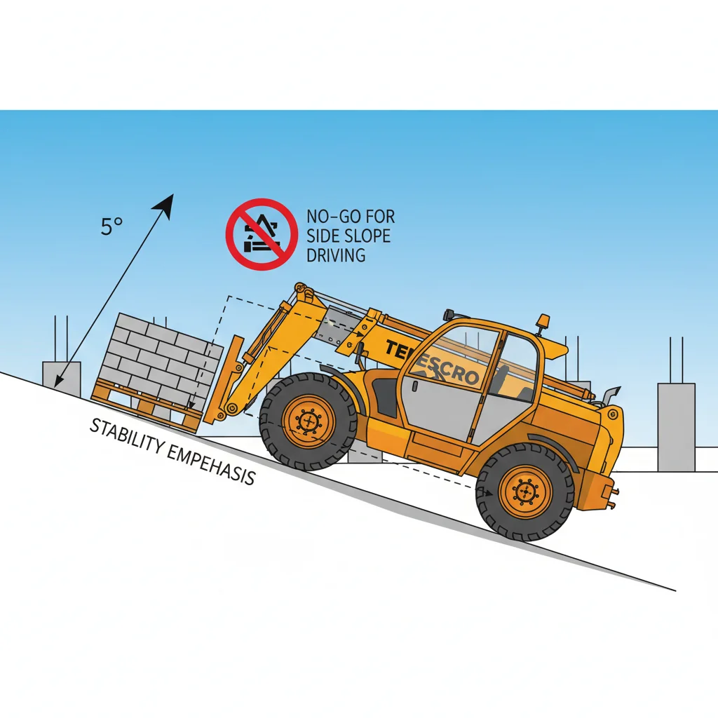 Comment les chariots télescopiques doivent-ils fonctionner sur les pentes ? – Schéma hydraulique d'un chariot télescopique Comment les chariots télescopiques doivent-ils fonctionner sur les pentes ?