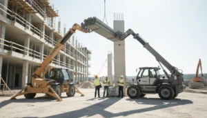 Schéma technique illustrant comment choisir entre un télescopique à flèche fixe et un télescopique rotatif (guide pratique pour éviter les erreurs coûteuses) dans les systèmes hydrauliques des télescopiques.