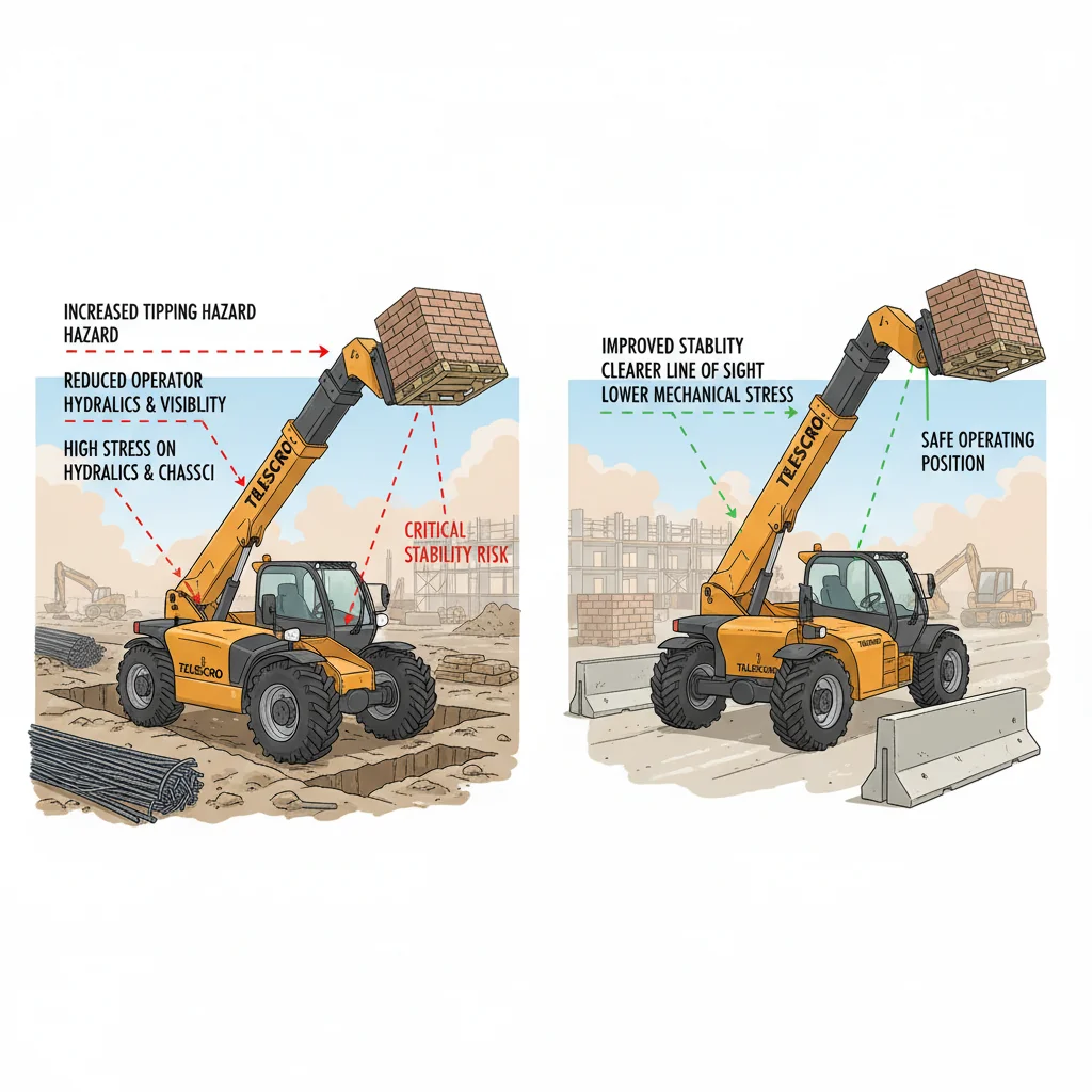 Est-il sûr de conduire avec la flèche du chariot télescopique relevée ? – Schéma hydraulique du chariot télescopique Est-il sûr de conduire avec la flèche du chariot télescopique relevée ?