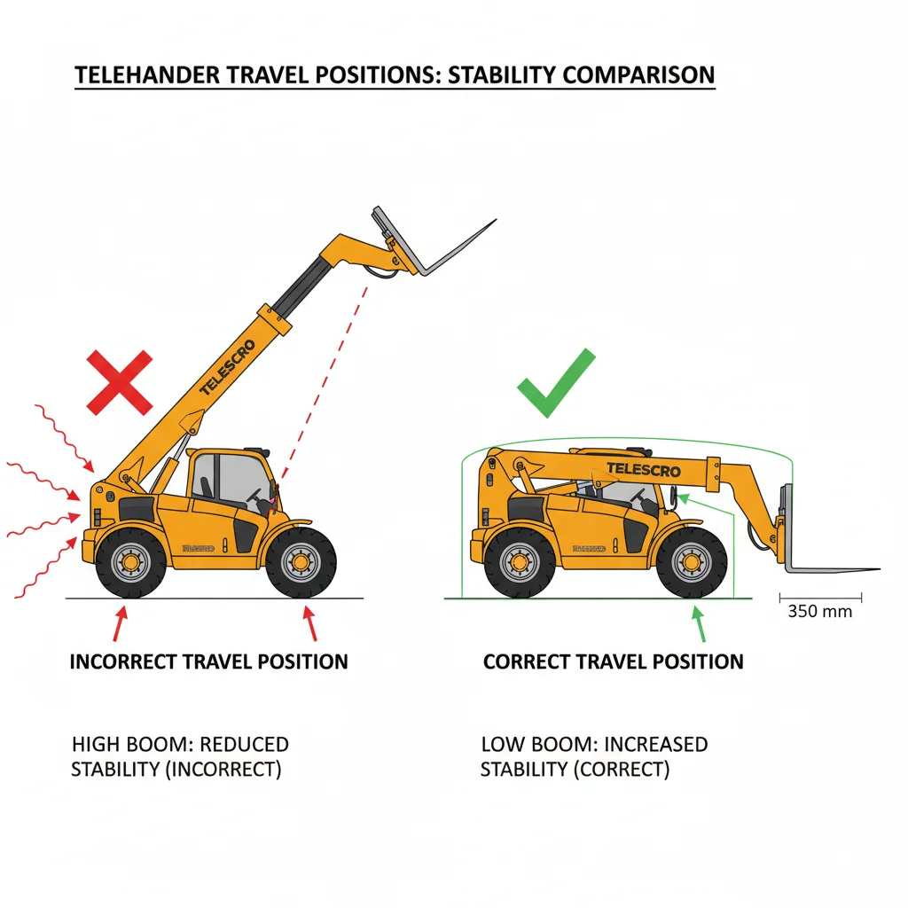 Est-il sûr de conduire un chariot télescopique avec la flèche relevée ? – Schéma hydraulique d'un chariot télescopique Est-il sûr de conduire un chariot télescopique avec la flèche relevée ?