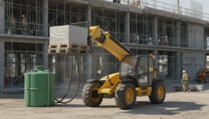 Schéma technique illustrant la consommation de carburant d'un chariot télescopique : guide pratique des coûts réels et des erreurs courantes dans les systèmes hydrauliques des chariots télescopiques.