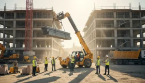 Schéma technique illustrant la productivité des chariots télescopiques : guide pratique d'expert pour réaliser de réels gains sur les chantiers grâce aux systèmes hydrauliques des chariots télescopiques