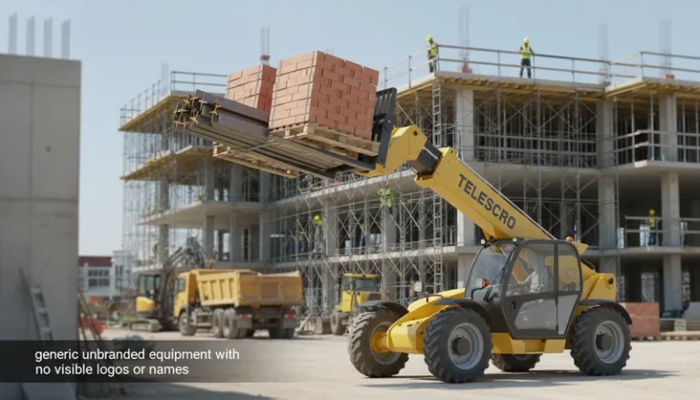 Schéma technique illustrant la capacité nominale et la capacité utile d'un chariot télescopique : Guide pratique pour éviter les erreurs coûteuses lors du levage avec des systèmes hydrauliques de chariots télescopiques