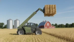 Schéma technique illustrant les utilisations du chariot télescopique dans l'agriculture : conseils éprouvés sur le terrain pour une utilisation sans erreur des systèmes hydrauliques des chariots télescopiques.