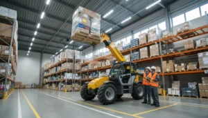 Schéma technique illustrant les applications des chariots télescopiques en entrepôt : utilisations testées sur le terrain et conseils d'achat pour les systèmes hydrauliques des chariots télescopiques