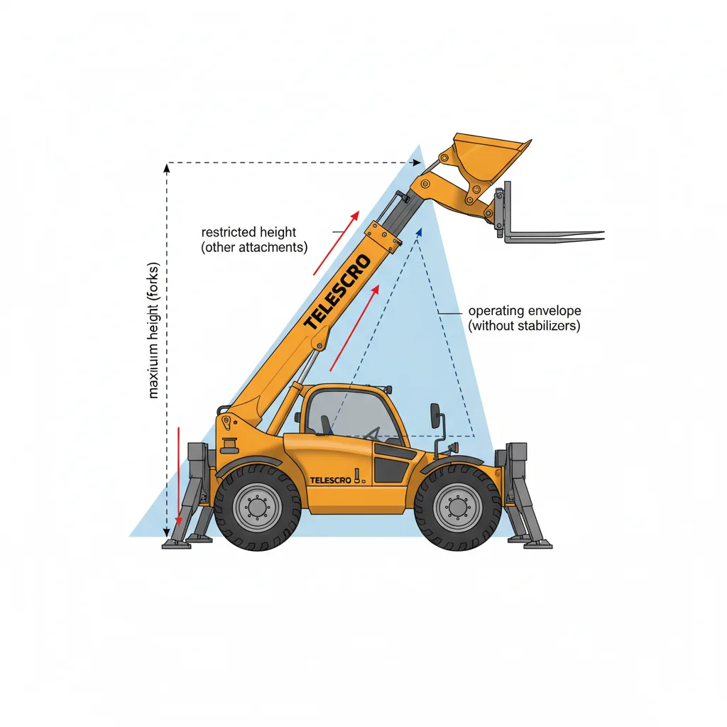 How Do Attachments and Stabilizers Restrict Telehandler Maximum Height? – Telehandler Hydraulics Diagram How Do Attachments and Stabilizers Restrict Telehandler Maximum Height?