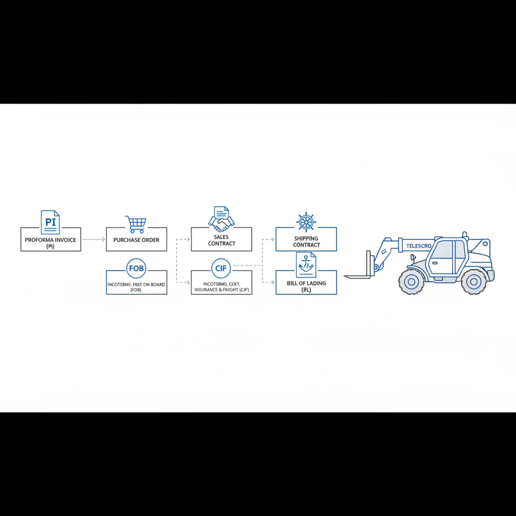 Qu'en est-il des conditions contractuelles, des Incoterms et des documents ? – Schéma hydraulique du chariot télescopique Qu'en est-il des conditions contractuelles, des Incoterms et des documents ?