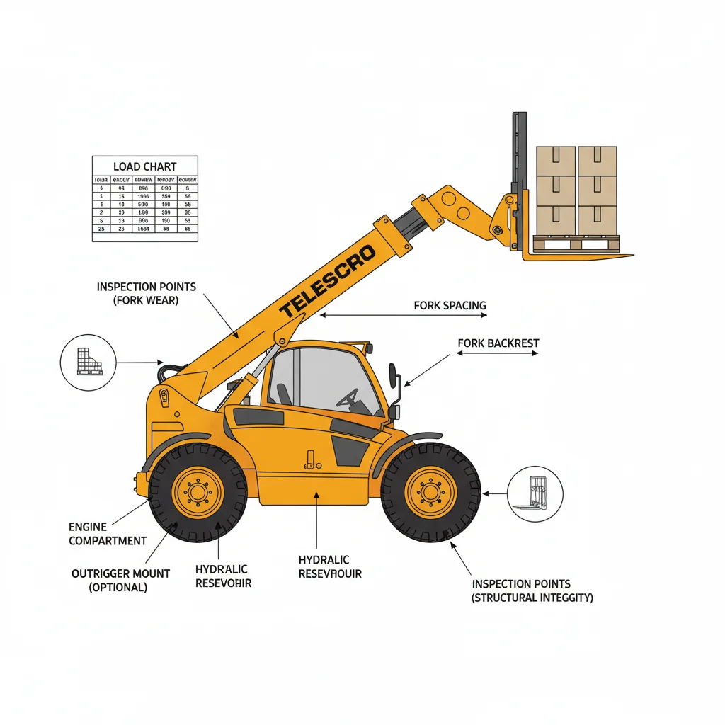 Quelles sont les mesures de sécurité essentielles à prendre avec les fourches d'un chariot télescopique ? – Schéma hydraulique d'un chariot télescopique Quelles sont les mesures de sécurité essentielles à prendre pour les fourches des chariots télescopiques ?