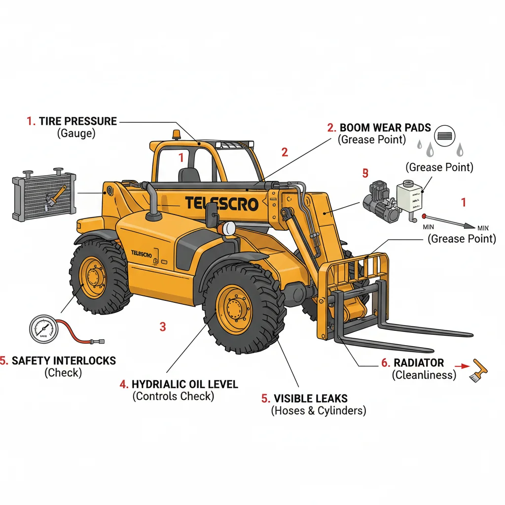 What Daily Checks Prevent Telehandler Downtime? – Telehandler Hydraulics Diagram What Daily Checks Prevent Telehandler Downtime?