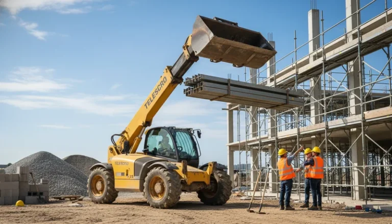 Schéma technique illustrant À quoi sert un godet pour chariot télescopique ? Applications testées sur le terrain expliquées dans les systèmes hydrauliques des chariots télescopiques