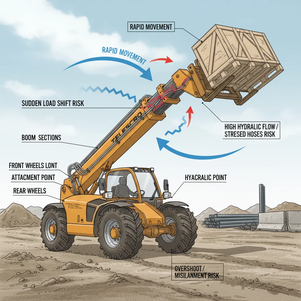 Quels sont les risques liés à un débit hydraulique plus élevé ? – Schéma hydraulique d'un télescopique Quels sont les risques liés à un débit hydraulique plus élevé ?