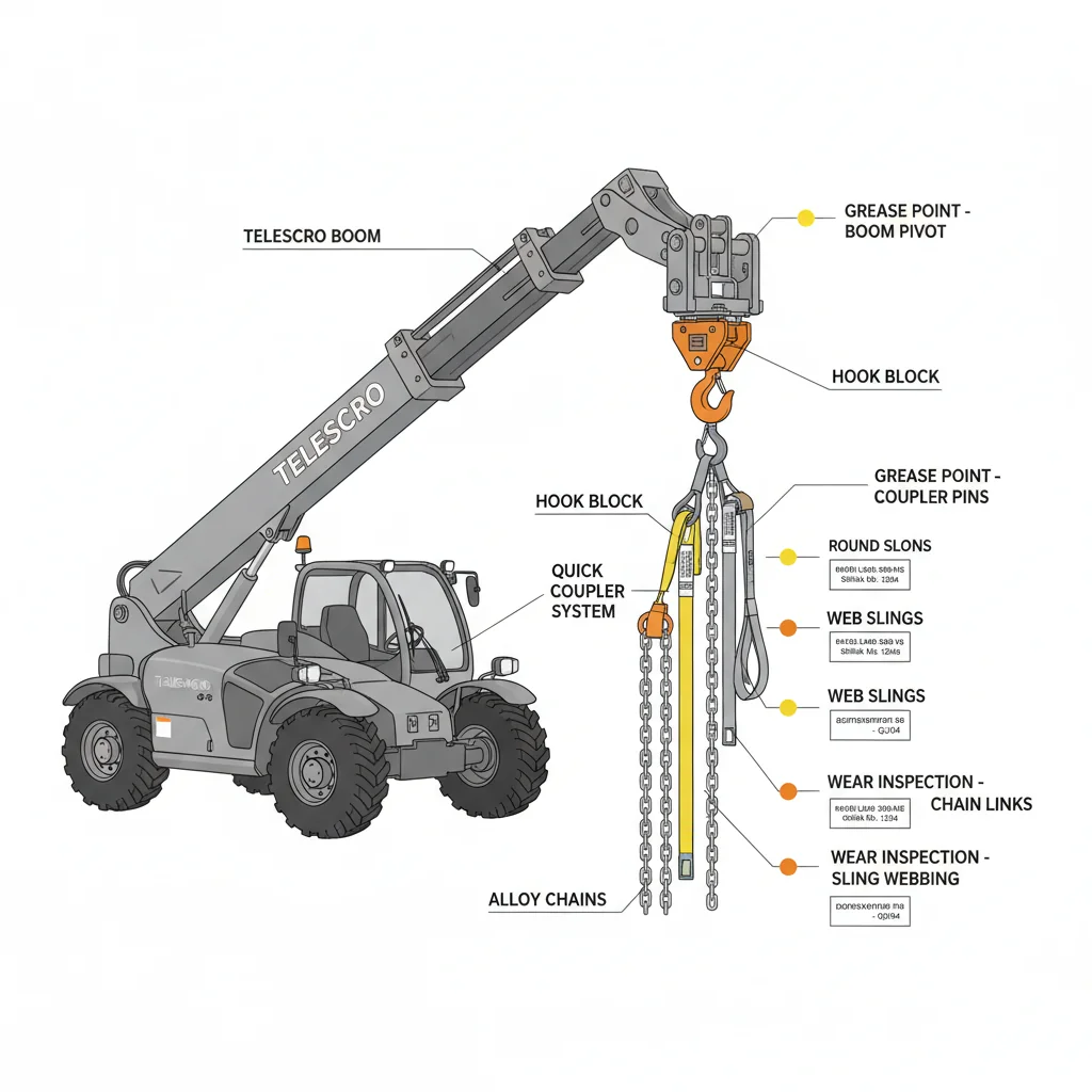 Quels contrôles de sécurité les accessoires des chariots télescopiques doivent-ils subir ? – Schéma hydraulique d'un chariot télescopique Quels contrôles de sécurité les accessoires des chariots télescopiques doivent-ils subir ?