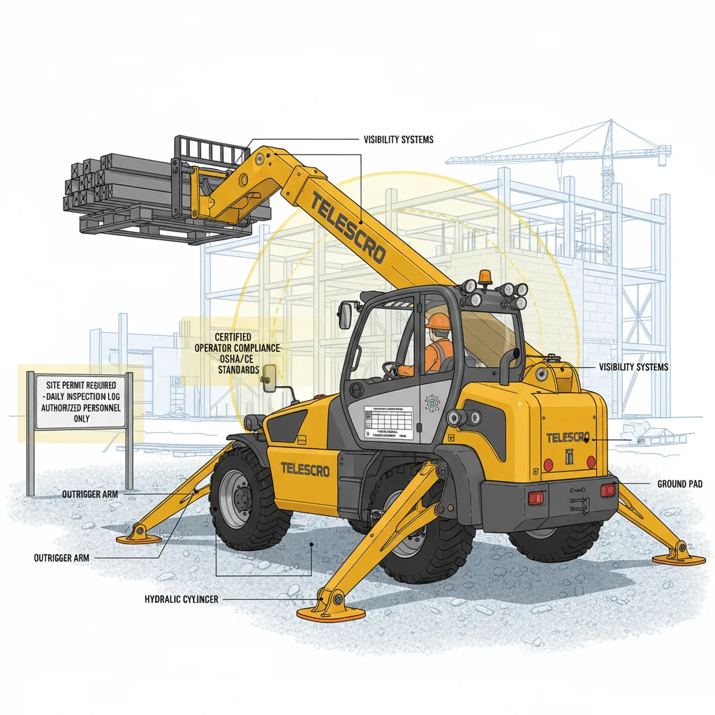 Quelles sont les mesures de sécurité indispensables pour les chariots télescopiques compacts ? – Schéma hydraulique d'un chariot télescopique Quelles sont les mesures de sécurité indispensables pour les chariots télescopiques compacts ?