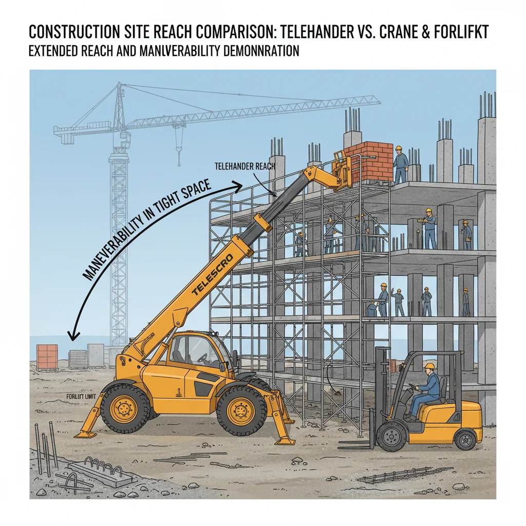 Quand préférer les chariots télescopiques aux grues ? – Schéma hydraulique d'un chariot télescopique Quand préférer les chariots télescopiques aux grues ?