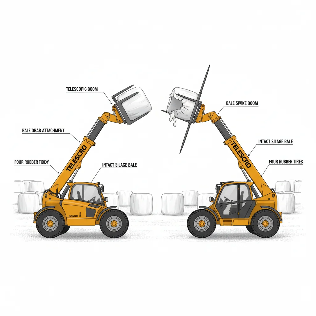 Quand est-il préférable d'utiliser un grappin à balles ? – Schéma hydraulique du chariot télescopique Quand est-il préférable d'utiliser un grappin à balles ?