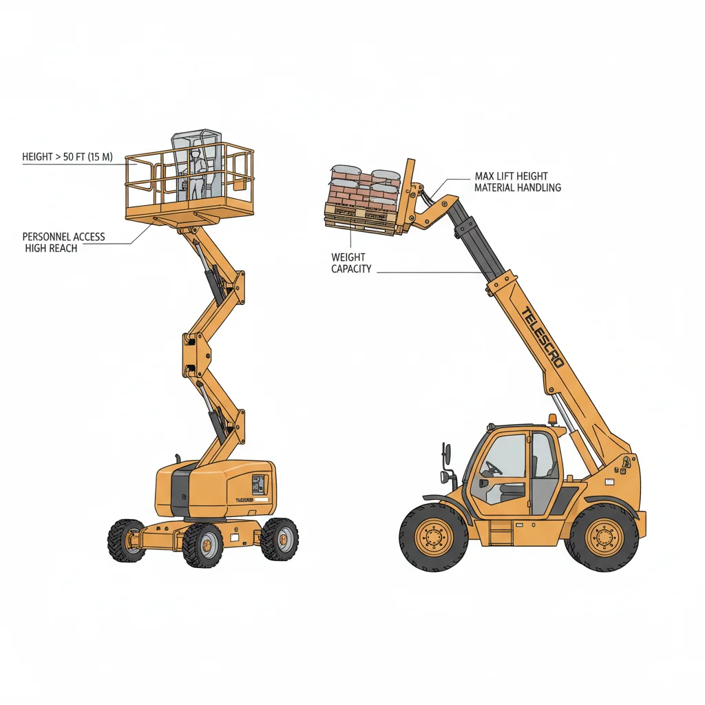 Quand une nacelle élévatrice est-elle préférable à un chariot télescopique ? – Schéma hydraulique d'un chariot télescopique Quand une nacelle élévatrice est-elle préférable à un ?